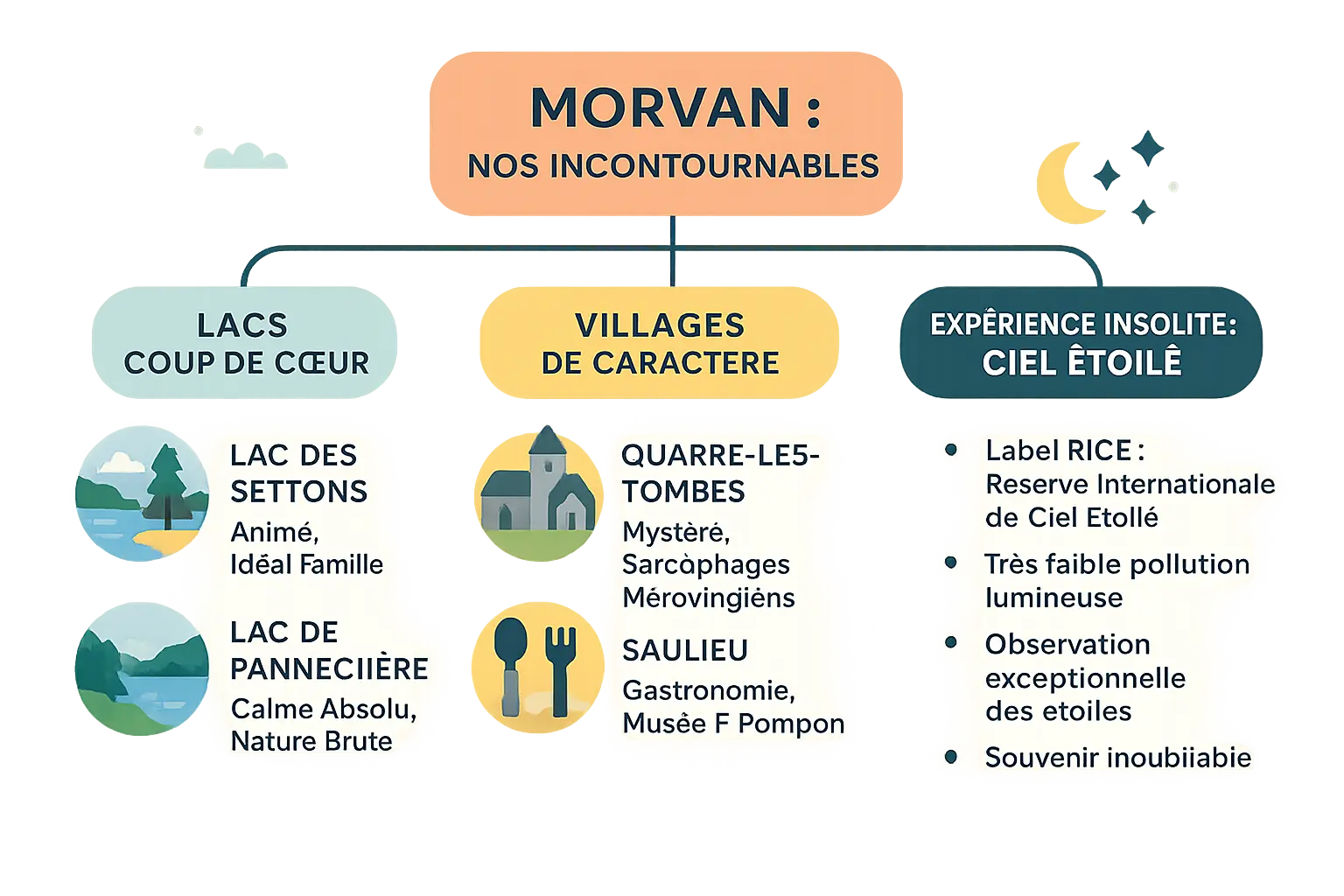Paysage du Parc Naturel Régional du Morvan avec lacs et forêts